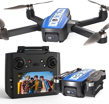 LE-IDEA GPS Drones with Camera for Adults 4k Professional, IDEA36LCD Drones with 4.5-inch LCD Screen Brushless Motor, Auto Return, Follow Me, One Key Start, Foldable RC Quadcopter for Beginners