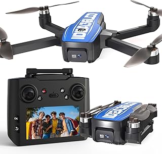 LE-IDEA Drones GPS con cámara para adultos 4k, IDEA36LCD Mini drones con pantalla LCD de 4.5 pulgadas, motor sin escobillas, posicionamiento de flujo óptico con una tecla de inicio, cuadricóptero