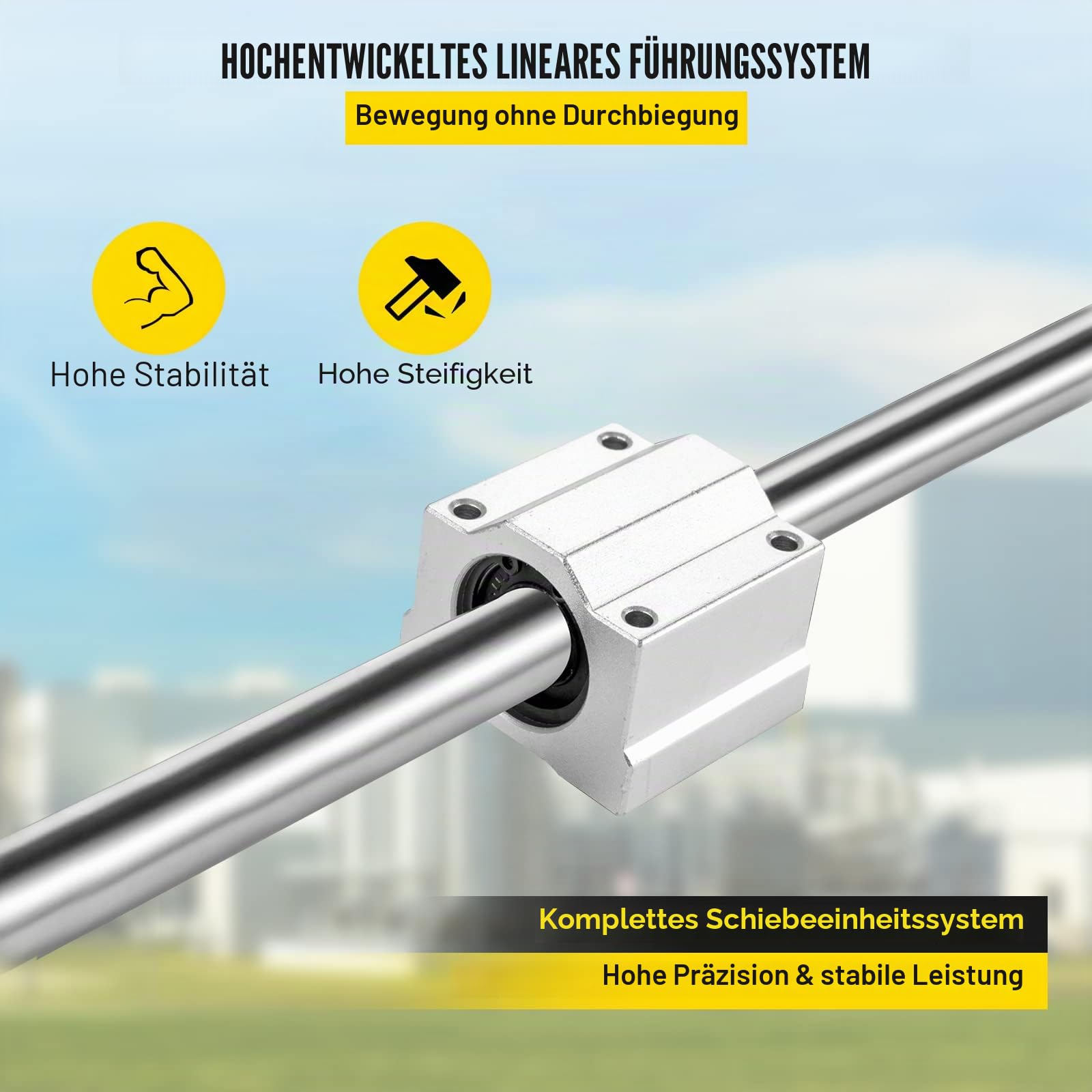 VEVOR SFC20 Linearführungsschienen-Set 1000 mm 2 Stück SC20 Gleitblöcke Schienenstützen
