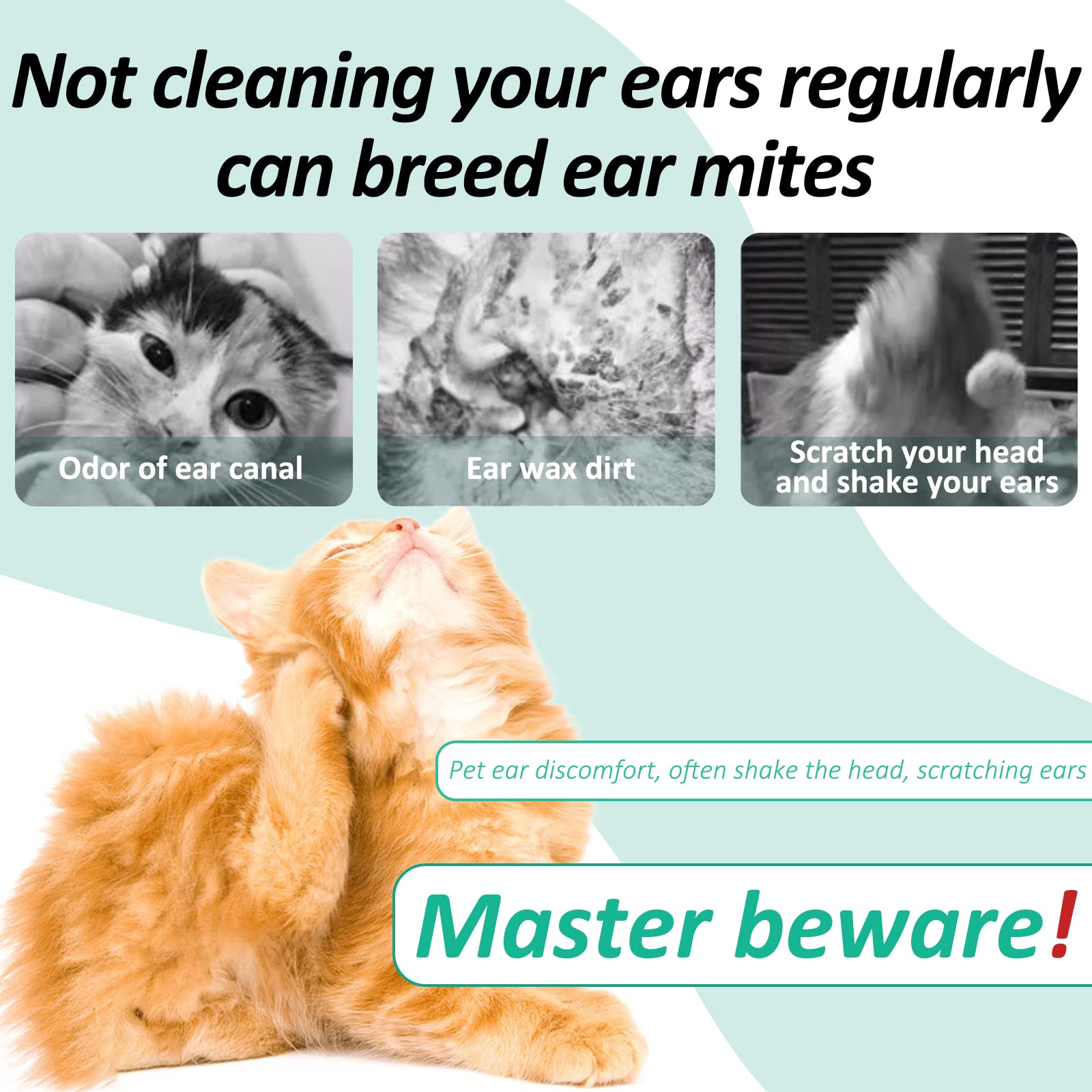 Ear Cleaner for Dogs, Dogs Ear Infection Treatment - Supports Soothing Dog Yeast Infection, Soothes Itchy & Inflamed Ears, Ear Odor, Pet Ear Care Supplement for Small, Medium and Large Dogs - 60ml - image 4