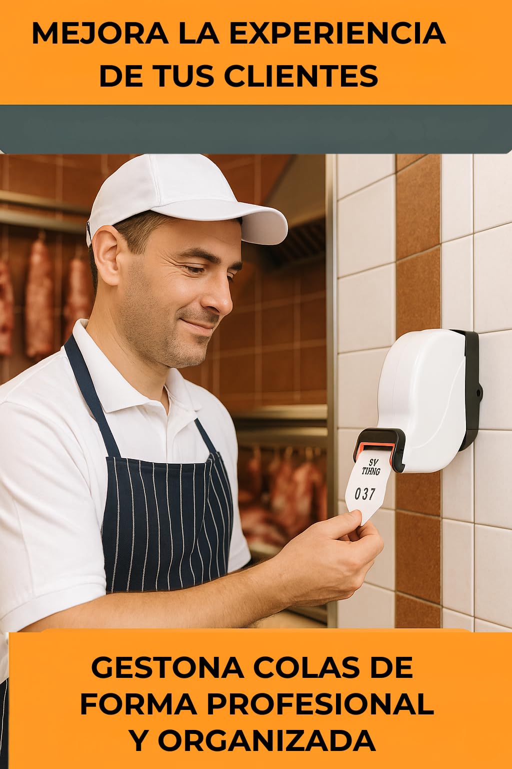 RO Linea Blanca ® Pack 5 Rollos Su Turno 2000 Tickets Blanco Numerados 3 Digitos Compatible Dispensador Manual Ideal Gestión Colas Comercio Hosteleria Farmacia Carnicería Panaderia España