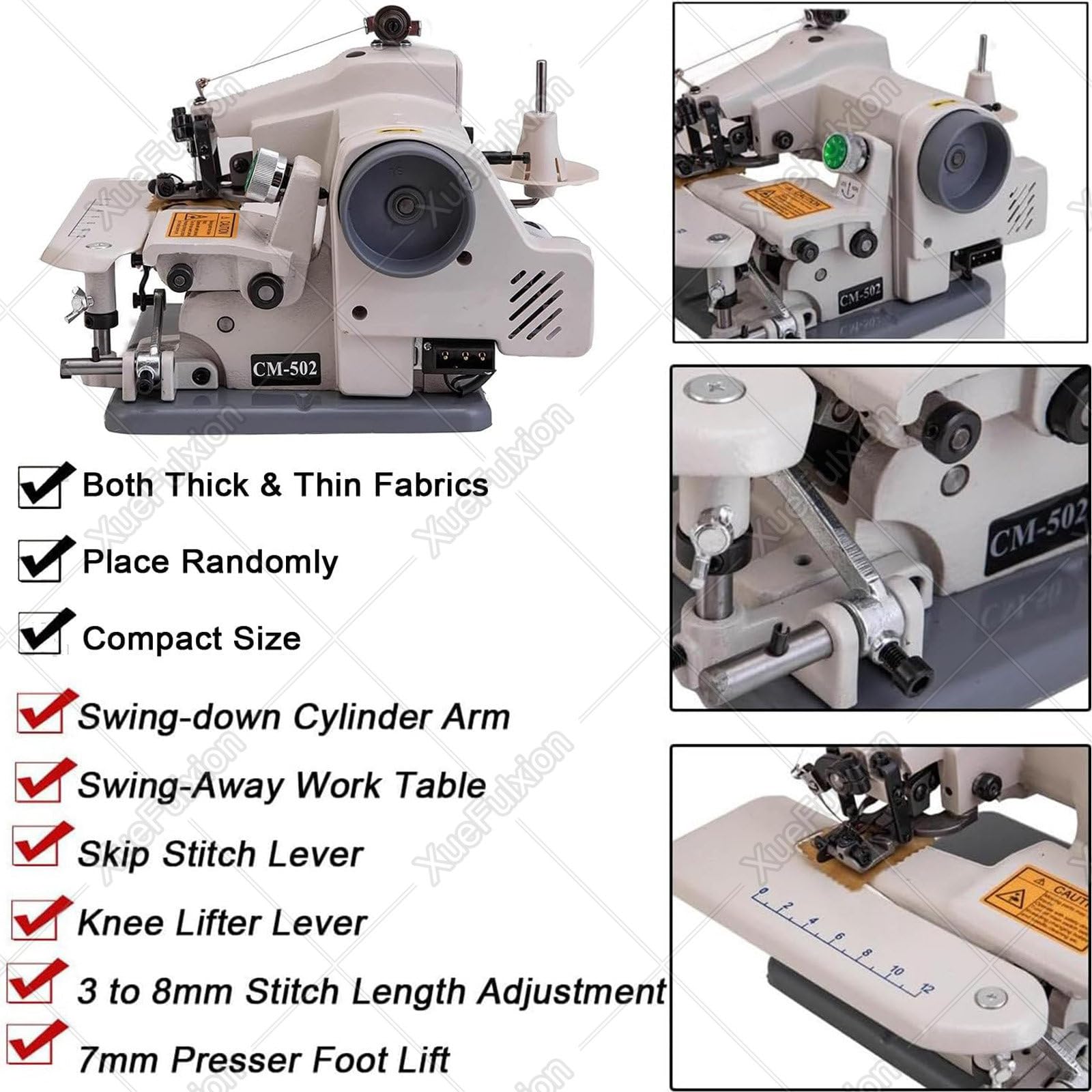 Máquina de Coser de Puntada Invisible,máquina de Coser de modista,dobladilladora de Puntada Invisible Profesional con Pedal,para puños,dobladillos Sueltos,dobladillos de Vestidos