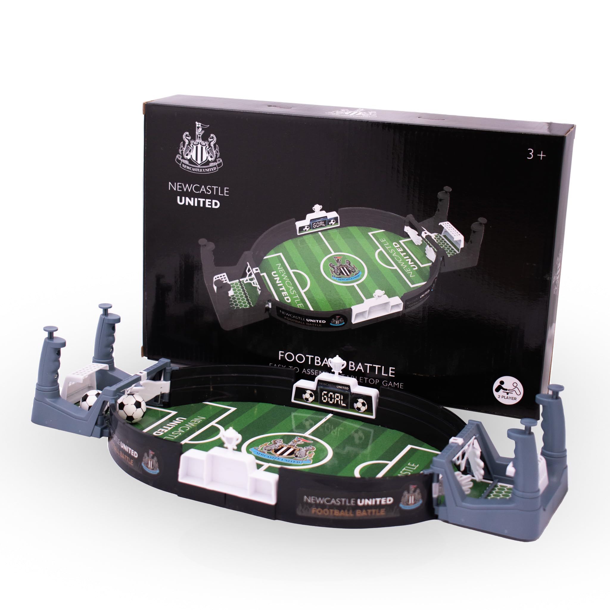 Hy-Pro Officially Licensed Newcastle F.C. Mini Tabletop Football Game, NUFC, 2 Balls, Portable, Interactive