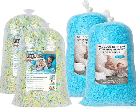 Save 20% on 10lbs Multi Color Shredded Memory Foam Filling and 10lbs Blue Shredded Memory Foam Filling