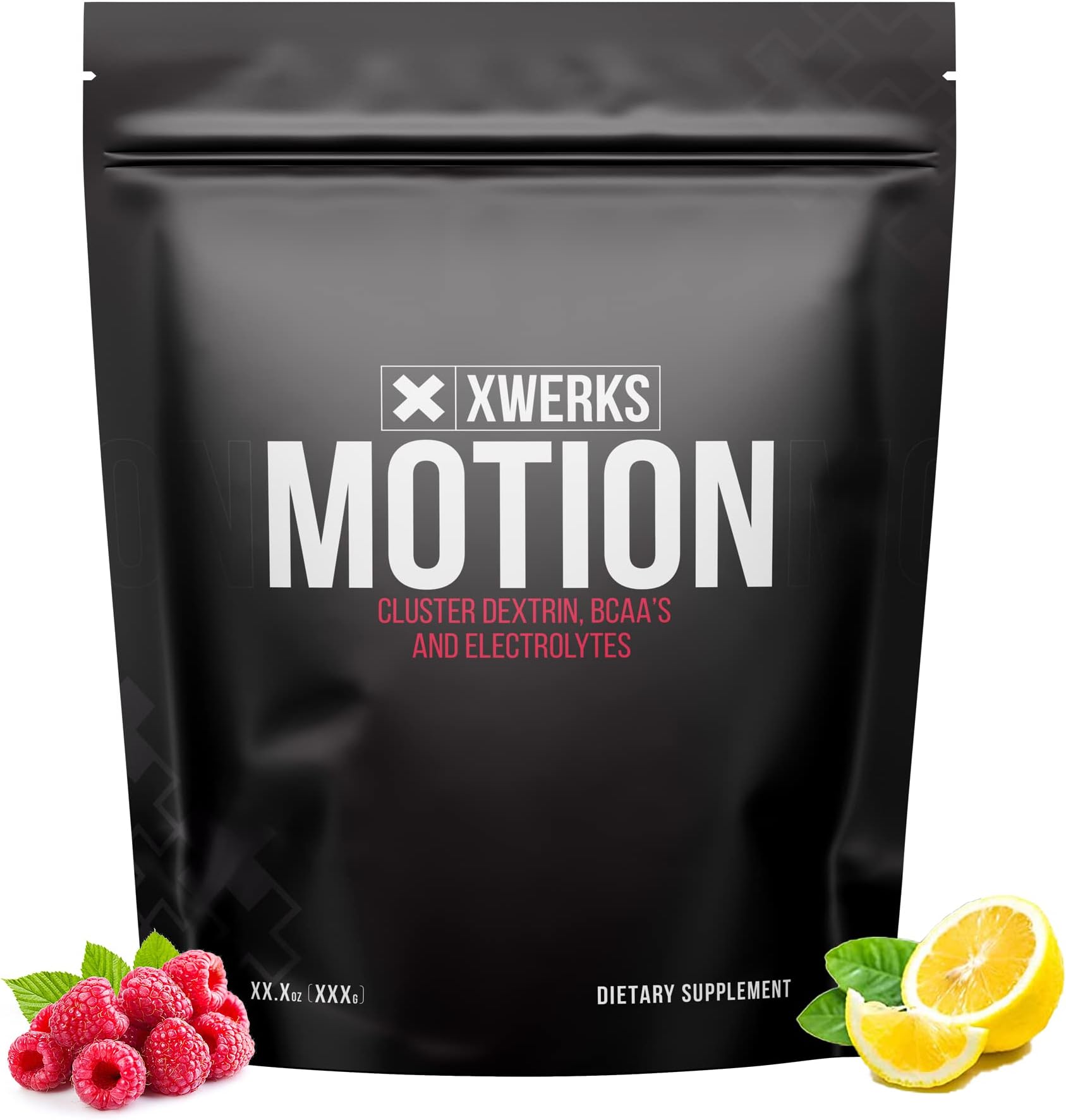 Xwerks Motion BCAA Powder with Cluster Dextrin & Electrolytes - Amino Acids for Hydration + Recovery - Natural Intra and Post Workout Drink for Fast Muscle Recovery - Serving 50 (Raspberry Lemonade)