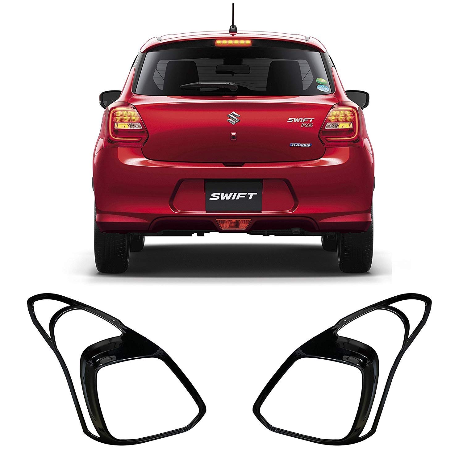 GKS Black Chrome Taillight Cover for Maruti Suzuki Swift 2018 (Set of 2)