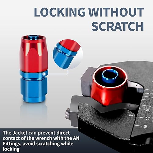 Miniatura 8 de 3AN-12AN - Llave de montaje de manguera, llave AN ajustable para adaptadores de manguera, llave de aluminio ligera, azul (con una caja de chaquetas)