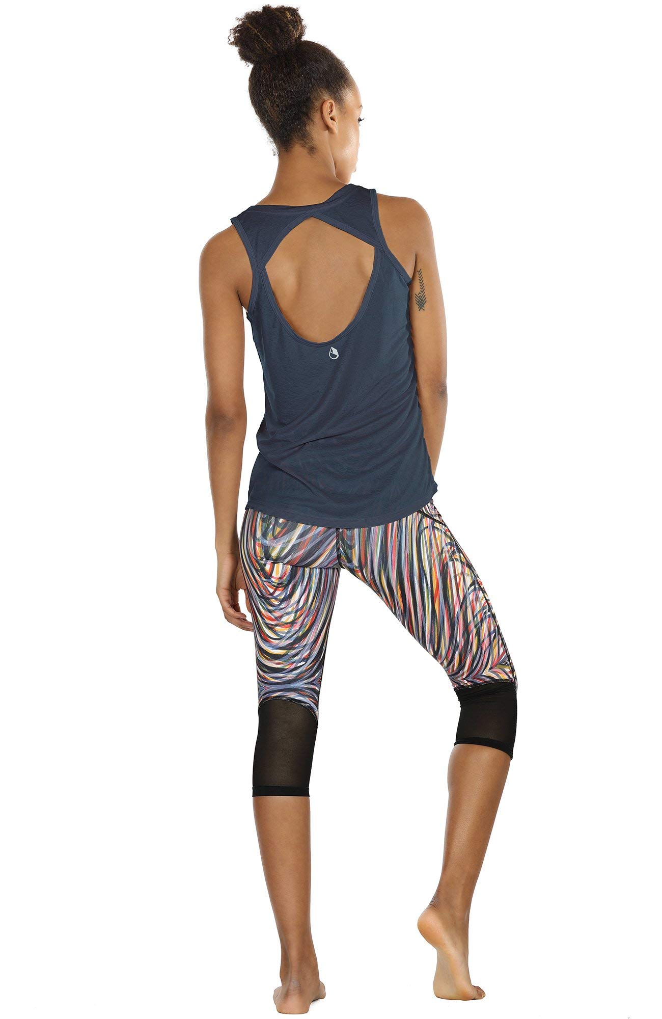 icyzone Damen Sport Top Rückenfrei Fitness Yoga Tank Top Leichte Ärmellos Sommer Casual Shirts, 2er Pack