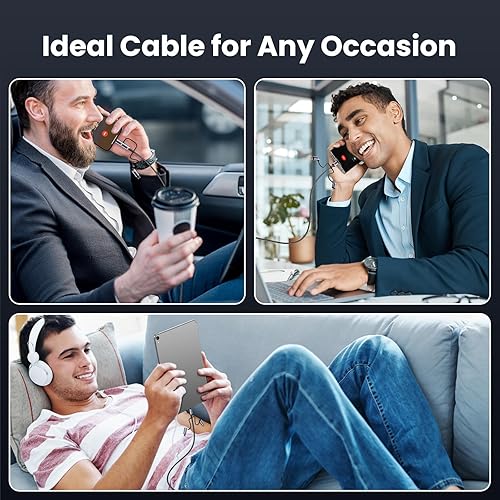 Miniatura 8 de Cable de carga múltiple de 240 W, cable USB C 6 en 1 de 4 pies, cables de carga rápida con puertos USB-CA a conectores IPtipo Cmicro para