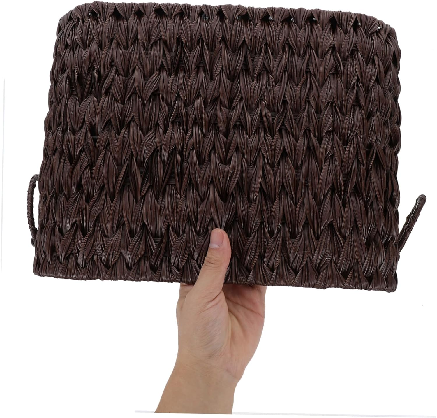 STOBAZA Decorative Woven Basket for Desk Storage Basket for Office Home Magazine Holder Desktop Organizer