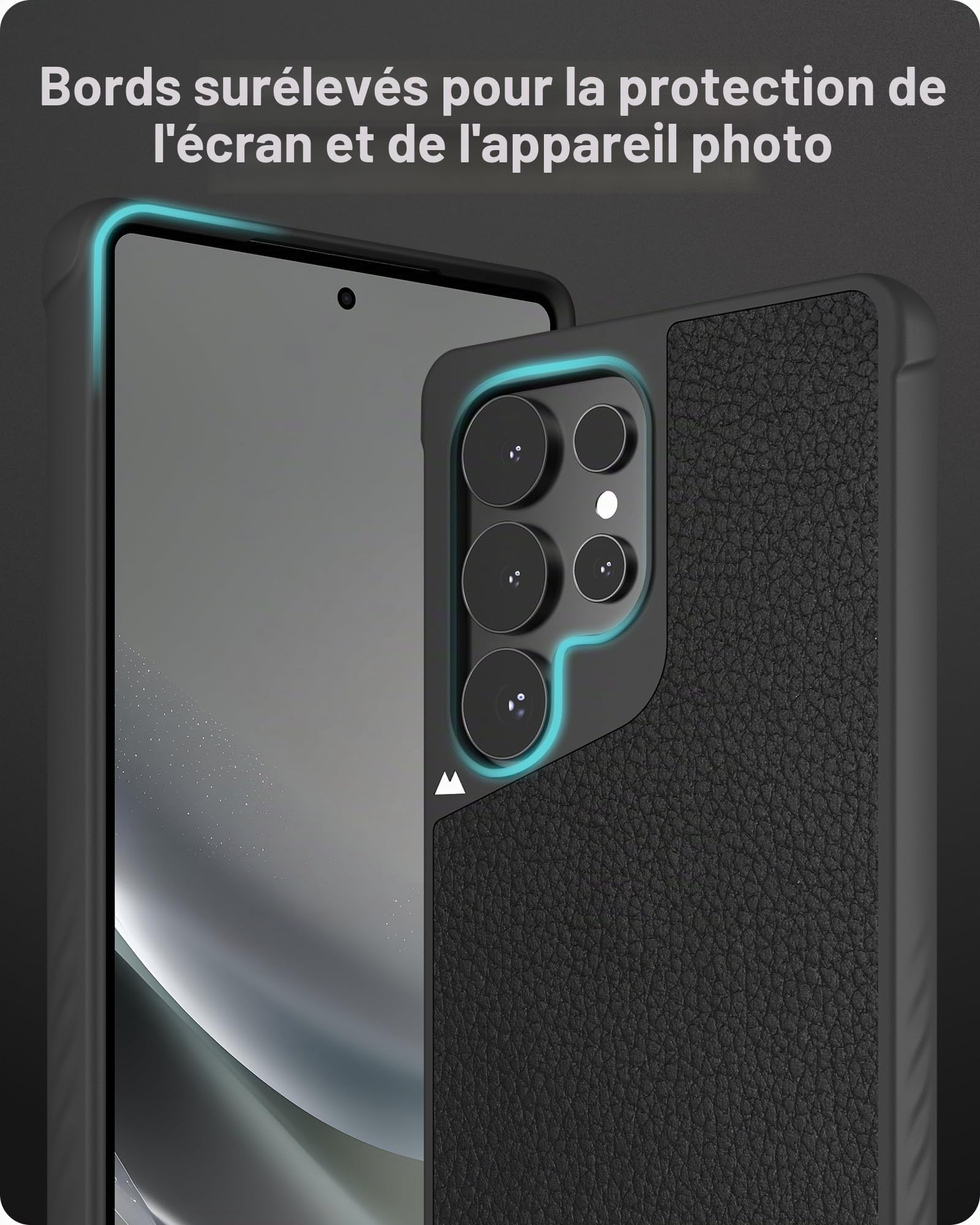 Mous pour Samsung Galaxy S25 Ultra Coque Compatible avec MagSafe - Limitless Cuir Noir