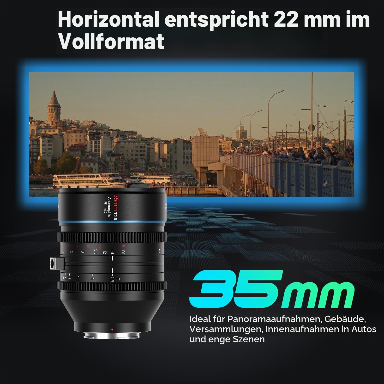 Sirui Venus 35mm T2.9 1.6X Vollformat Anamorphot Cine-Objektiv für Sony E-Mount Kameras – Bild 3