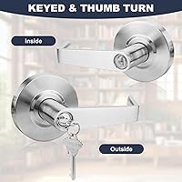 Vista 4 de Cerraduras de puerta comerciales de grado 2 con prueba UL y 4000000 cilindros, hechas de cromo satinado con manijas de palanca resistentes