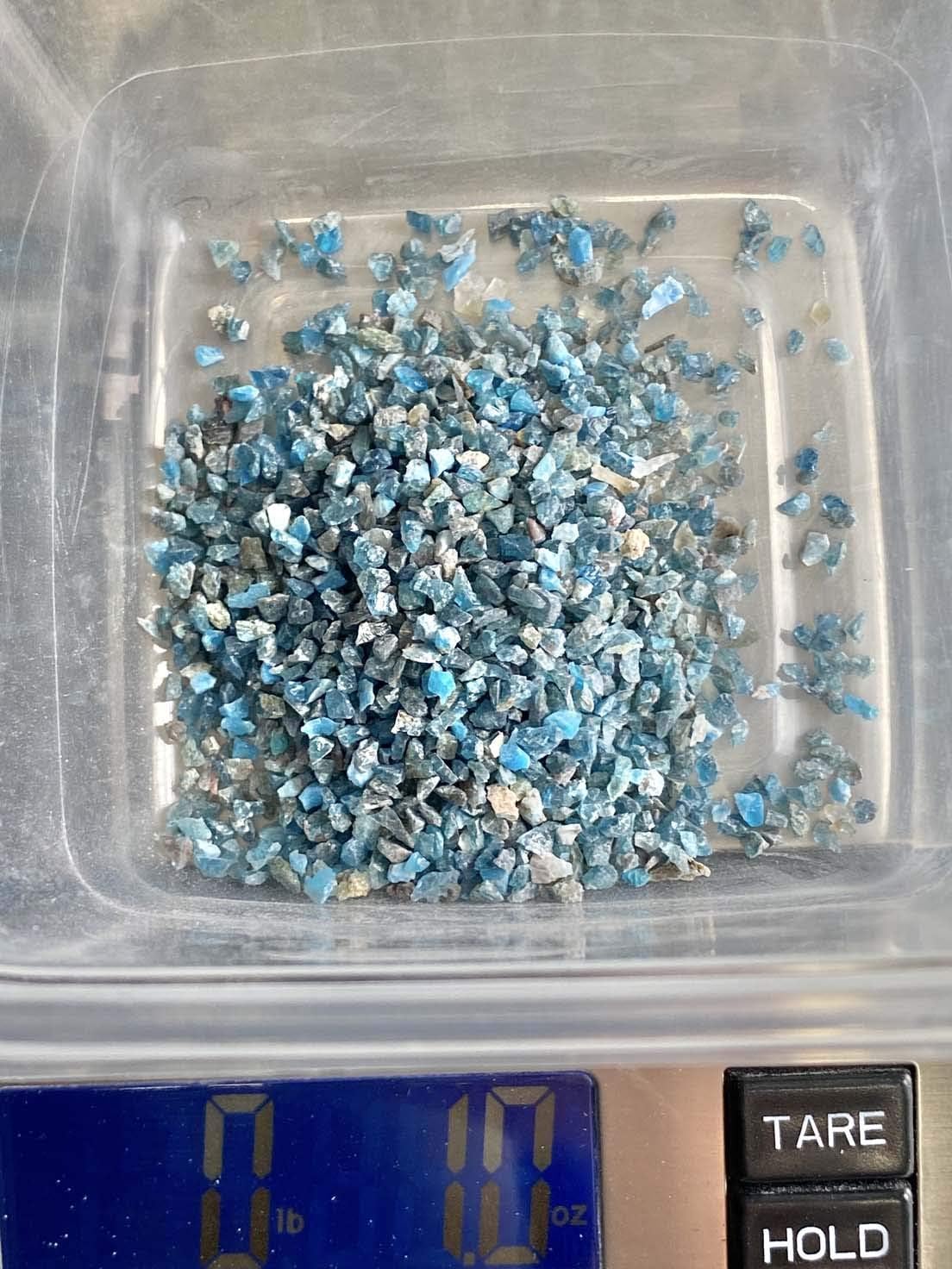 Blue Apatite - Just Above 2mm no Powder - 100% Blue Apatite Life+Love! Stone of Connection Communication! ja2(3 Pounds)
