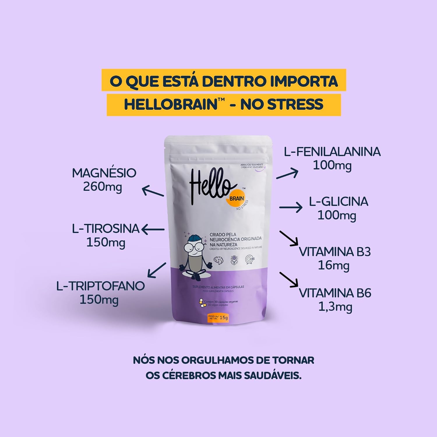 Hellobrain No Stress Suplemento de Saúde Cerebral, Nootropic, Clareza Mental, Foco e Concentração, Performance Cognitiva, 10 Sachês de 30 Cápsulas em promoção! Veja a oferta e mais achadinhos de Vitaminas & Suplementos 4 Hoje é o melhor dia para comprar Hellobrain No Stress Suplemento de Saúde Cerebral, Nootropic, Clareza Mental, Foco e Concentração, Performance Cognitiva, 10 Sachês de 30 Cápsulas com aquele preço maroto! Promoção! Aproveite a oferta! 4