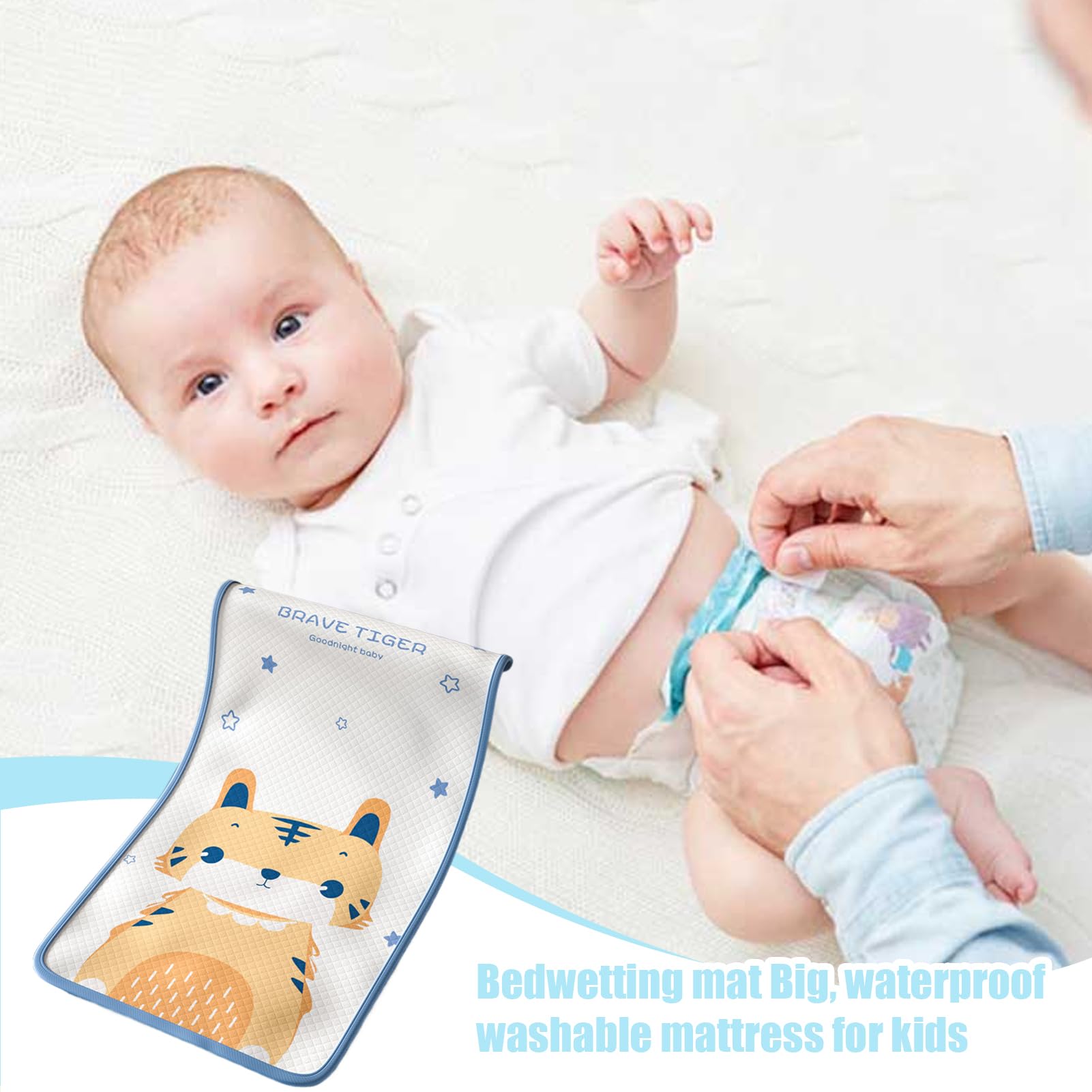 Coprimaterasso impermeabile riutilizzabile per bambini, 100 x 60 cm, ad alta assorbenza, a prova di perdite, morbido, per culla, letti singoli e letti matrimoniali