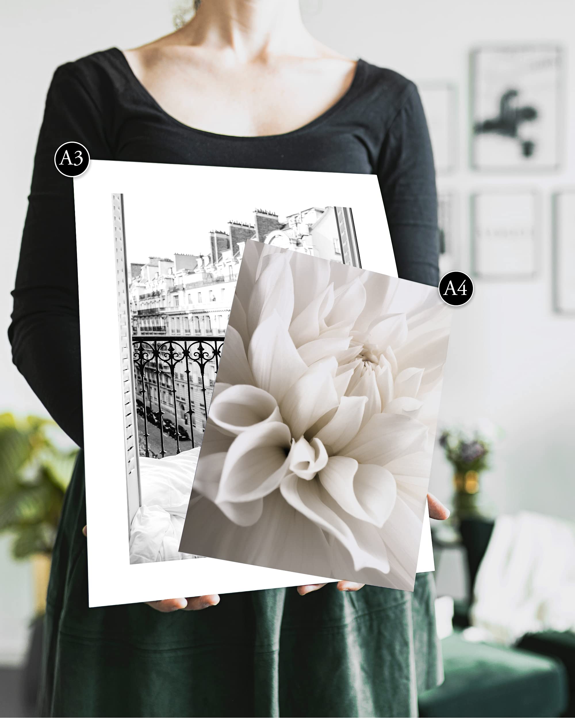 Set De 8 Posters Déco Murale DIN A3/A4 - Sans Cadres - Motif "Belle En Rose" - Moderne Ou Vintage