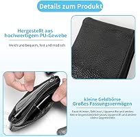 Portachiavi In Pelle JOSYBAG – Nero, 7x10,5 Cm, 6 Ganci, Tasche Per Banconote E Monete, Custodia A Portafoglio