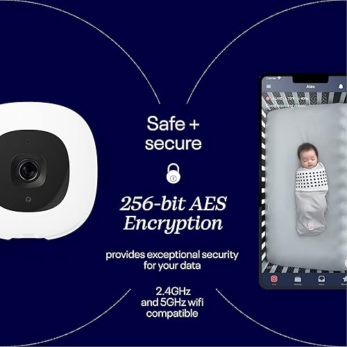 Miniatura 8 de Nanit Monitor de bebé profesional inteligente y soporte de pared, cámara de video Wi-Fi segura de 1080p, rastreador de movimiento de sueño y
