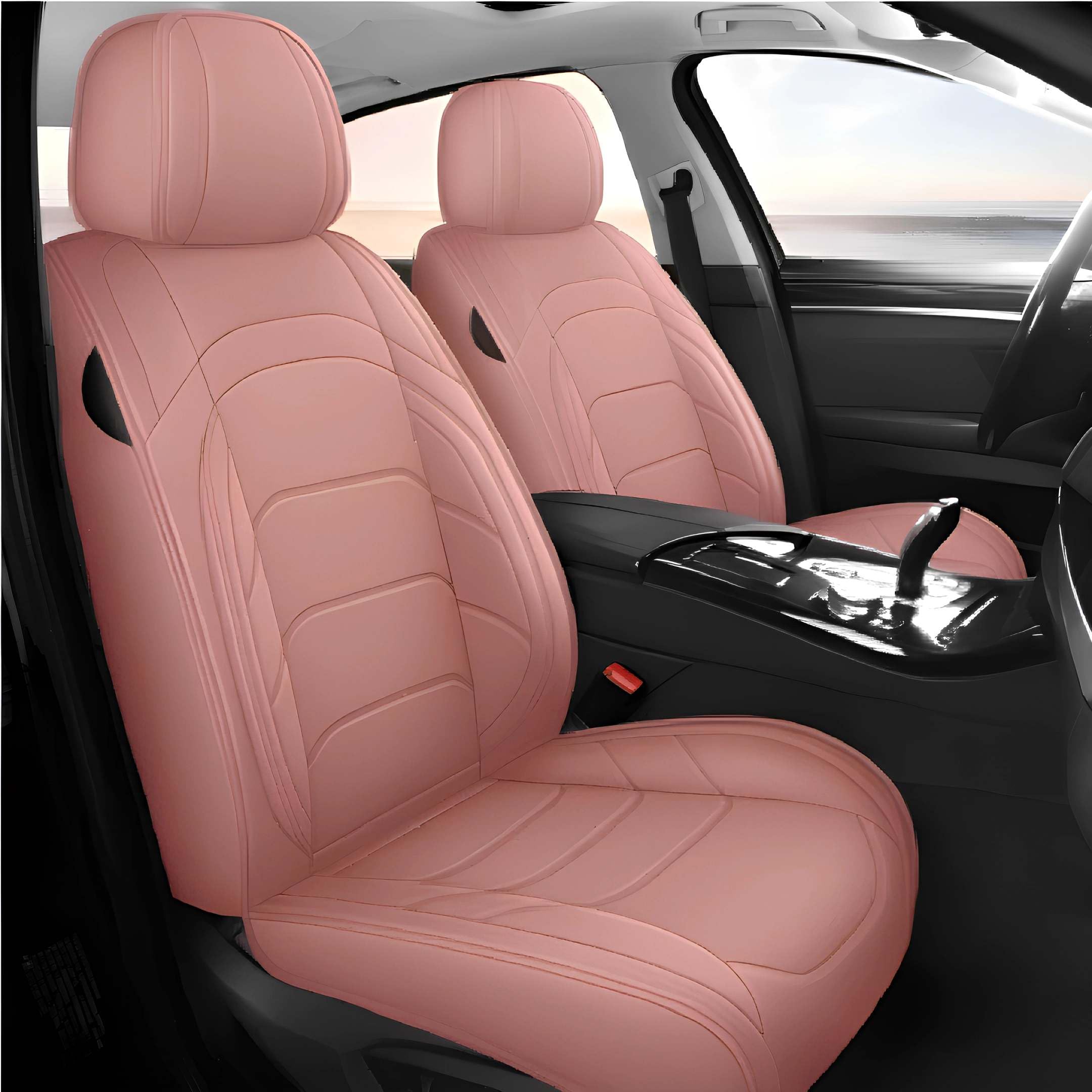 Azhaojli Pink Leather Car Seat Covers Full Set For Holden Jackaroo (2002)