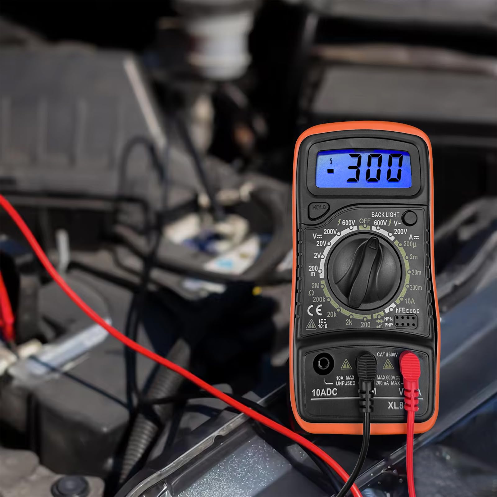 WinGluge Multimetro Digitale, Amperometro Voltmetro Ohmmetro Professionale, 2000Conti Tester Digitale, con LCD Retroilluminato, per Misura Tensione AC/DC, Resistenza, Continuità, Diodi