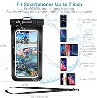Vista 6 de SYNCWIRE Bolsa impermeable para teléfono [paquete de 2] - Funda universal IPX8 impermeable para teléfono con cordón compatible con iPhone