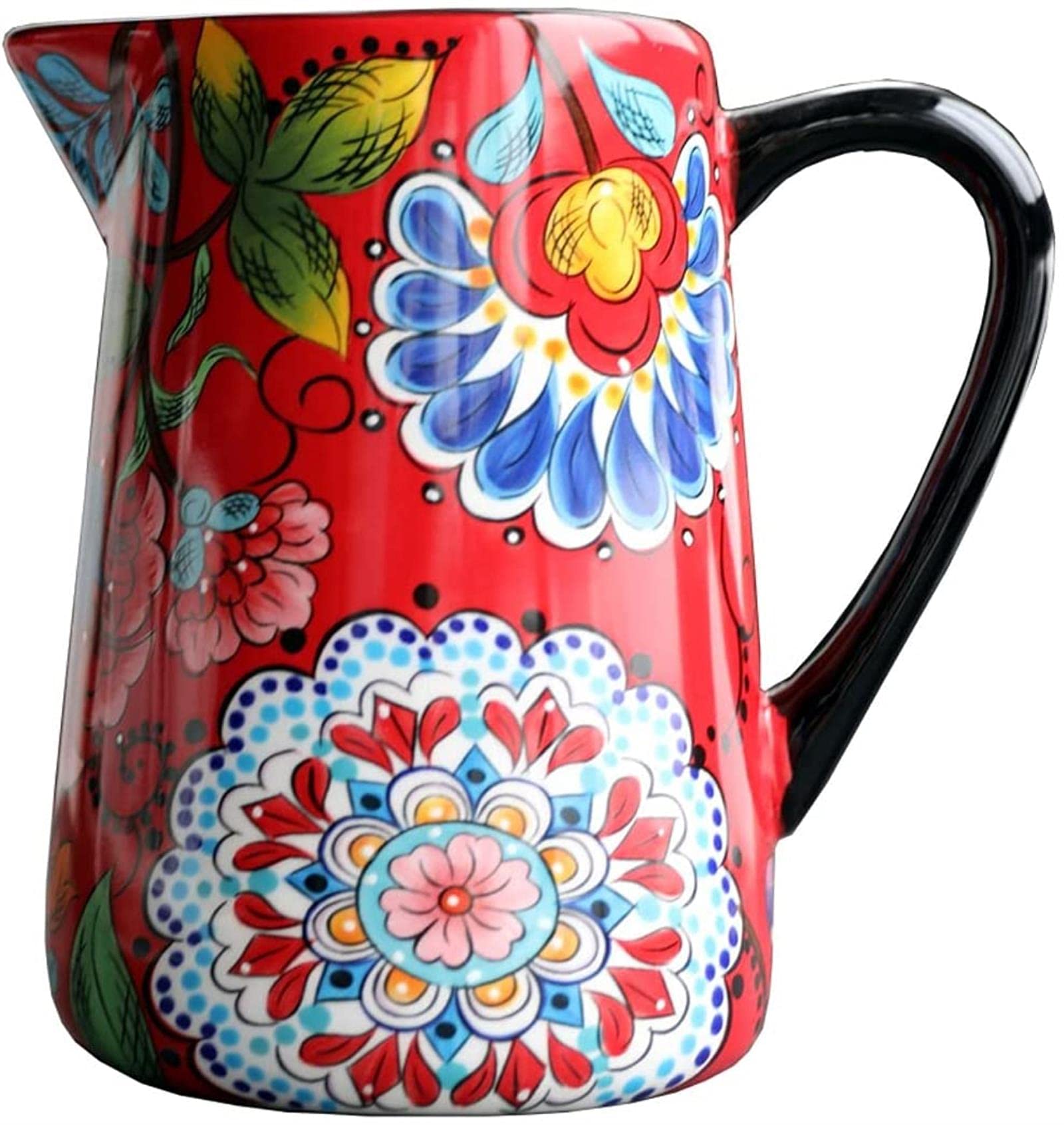 Brocca per Acqua Semplice Brocche in Ceramica Colorate con Manici e beccucci Brocca Multifunzionale Teiera Creativa per succhi di Frutta, tè profumato, Caldo e