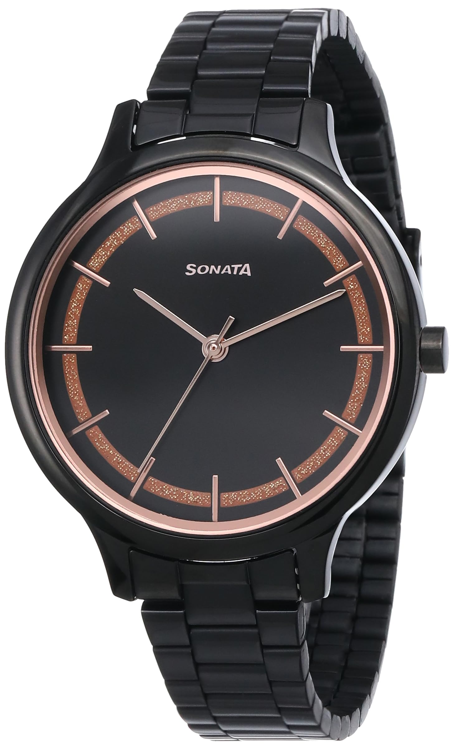 Sonata Blush Quartz Analog Black dial Stainless Steel Strap Watch for Women-87050NM04 (B0CRHQ5Z1K) Amazon Price History, Amazon Price Tracker