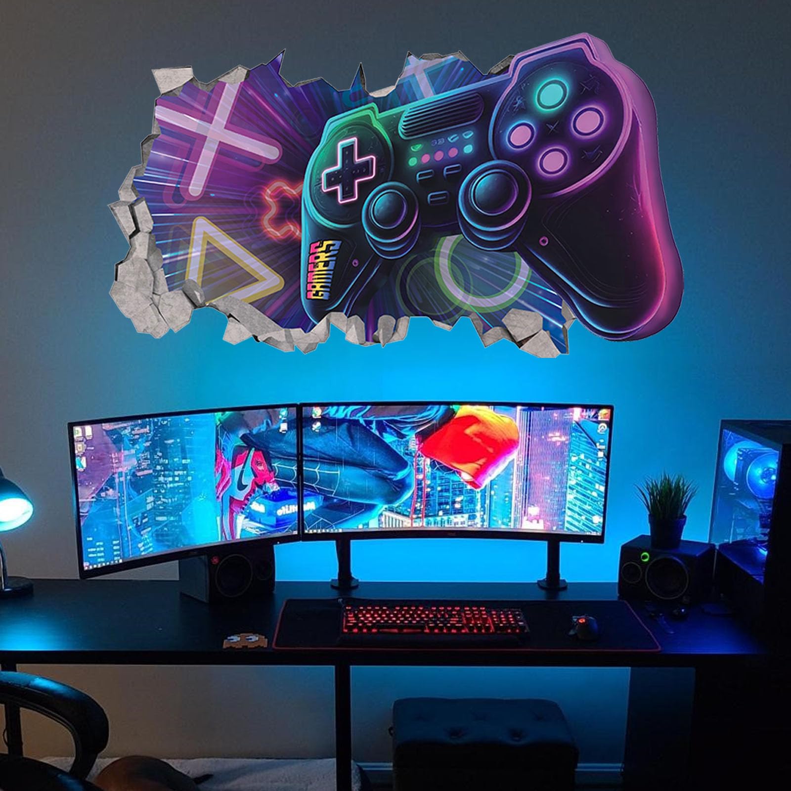 KAIRNE Pósters para Videojuegos,Imágenes para Juegos de pared,Pegatinas Infantiles Pared Gamer,Adhesivos de Pared de Arte para Niños Adolescentes Decoración,Gaming Impresiones de Arte Cuadros Decor