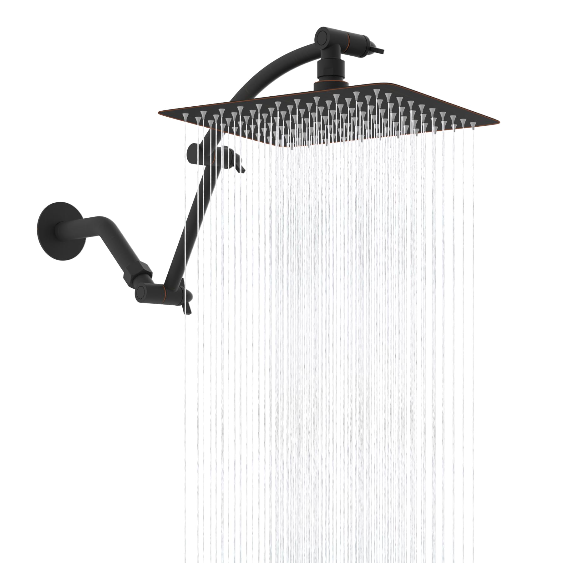 Pomme De Douche Puissante, Pomme De Douche Ronde 8" En Acier Inoxydable AISI304, Douche Pluie Fine 20x20cm Pomme De Douche Fixe Etanche A Eau 92005736