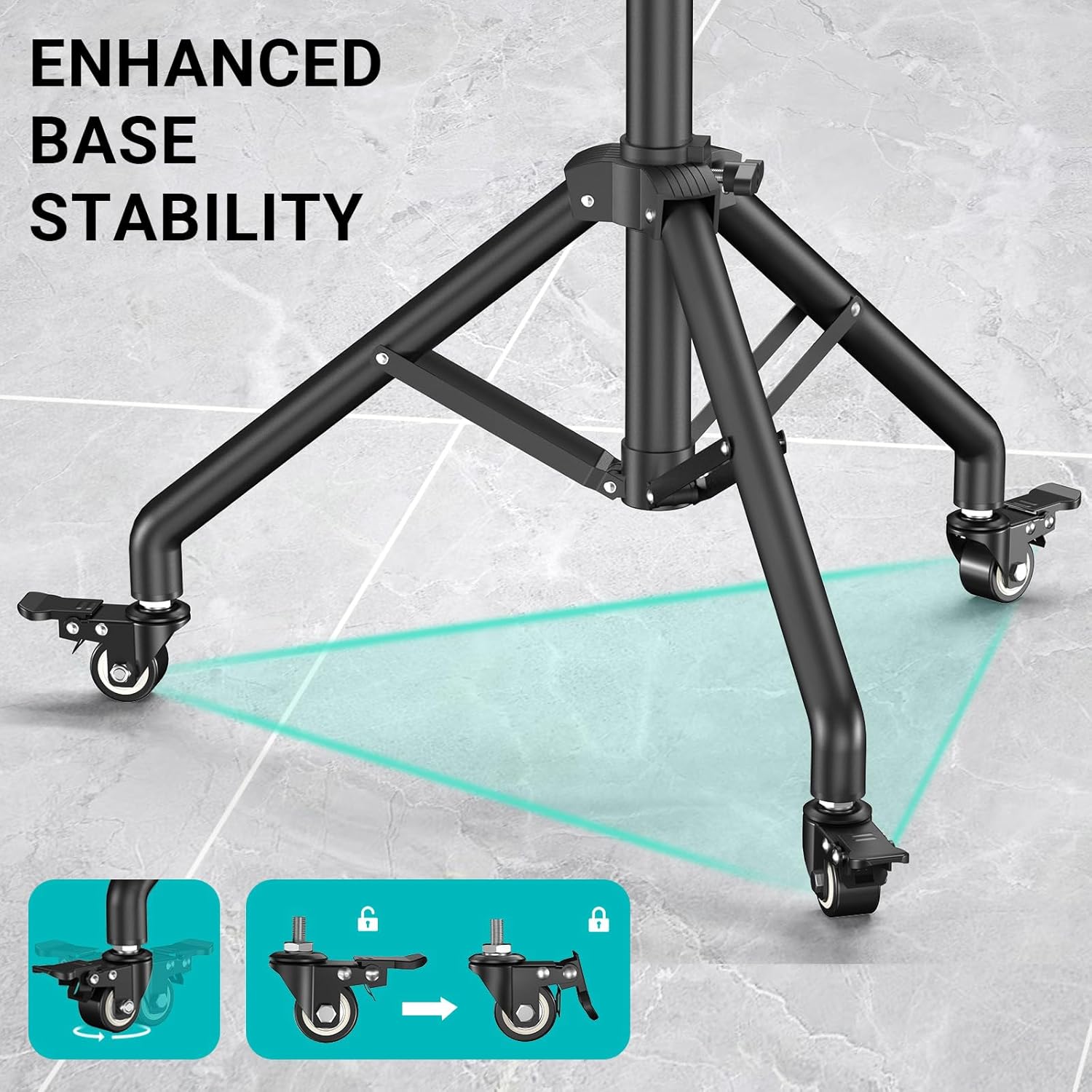 Projector Stand Tripod on Wheels, Adjustable Height 31-56 Inches, Laptop Tripod Stand Rolling, Heavy Duty Projector Tripod Metal Construction, Multifunctional for Office & Home