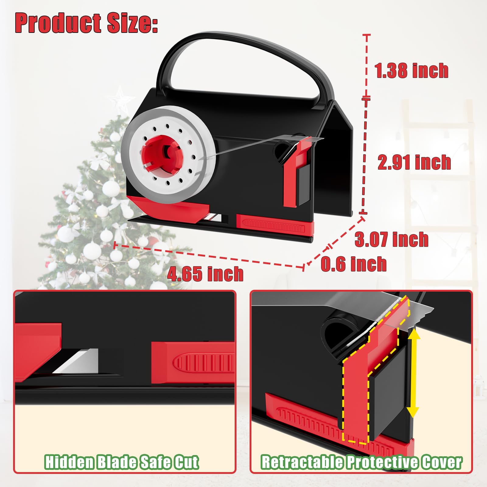Comment NEED Or Use Link In Bio!, Wrapping Gifts Just Got Way Easier 🎁 This Cutter + Tape Dispenser Gives Clean, Quick Cuts Every Time No Scissors, No Hassle. A Must-have For The Holiday Season