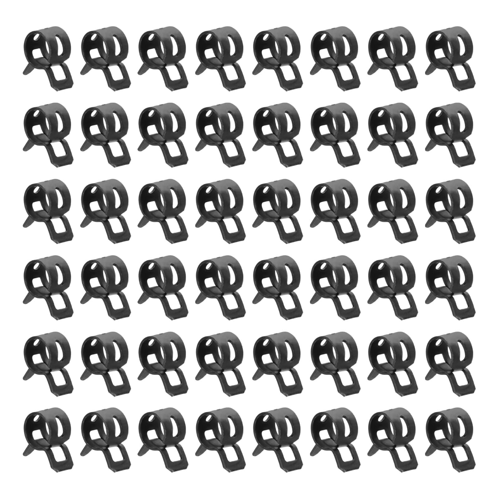 sourcing map 60pcs Spring Band Type Hose Clamps 9mm Fuel Line Hose Spring Clip Silicone Vacuum Hose Pipe Clamp Low Pressure Tube Clip Fastener, Black — image 1