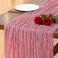 Vista 51 de Socomi - 10 caminos de mesa de gasa, estilo bohemio y rústico, para primavera, Pascua, bodas, fiestas, baby showers, cumpleaños y decoración, 120