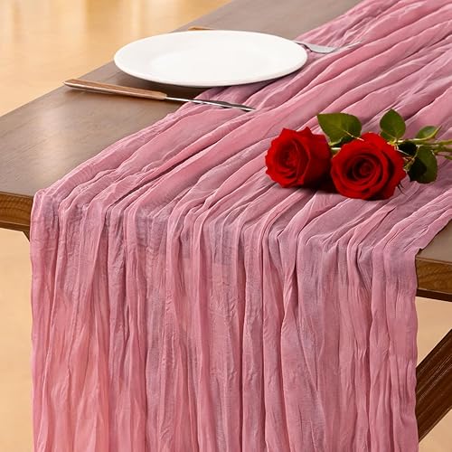 Vista 51 de Socomi - 10 caminos de mesa de gasa, estilo bohemio y rústico, para primavera, Pascua, bodas, fiestas, baby showers, cumpleaños y decoración, 120