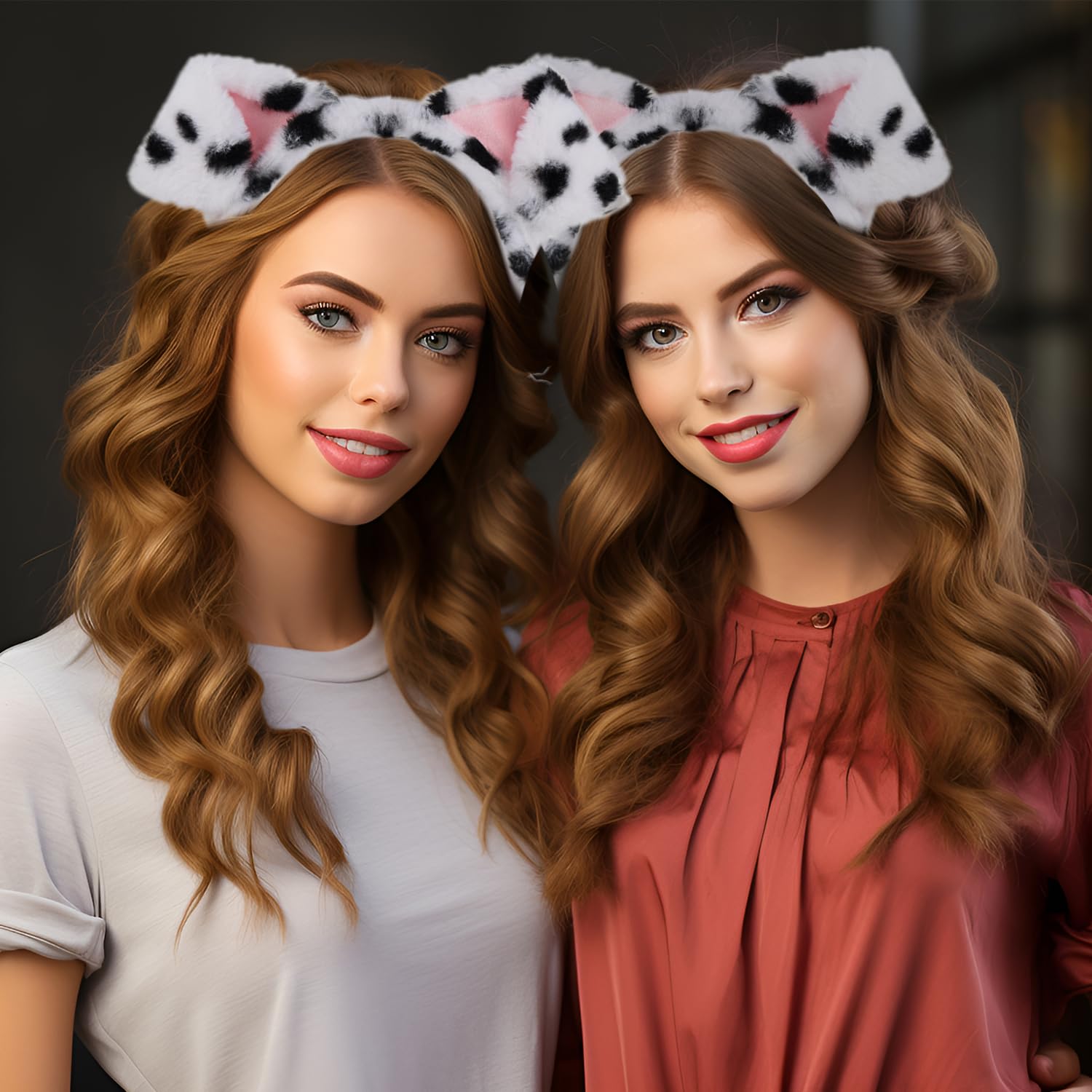 RmKbe Dalmatian Headband Puppy Ears Headband Cartoon Animal Hair Hoop Halloween Cosplay Hair Accessories for Women - Image 4
