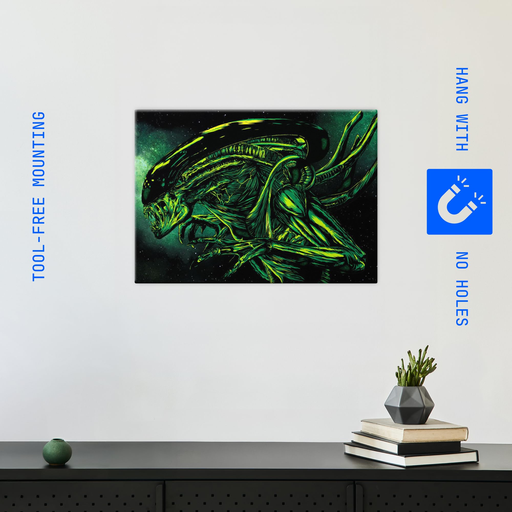 Amazon.com: Displate Metal Poster Alien - Black And Green Alien