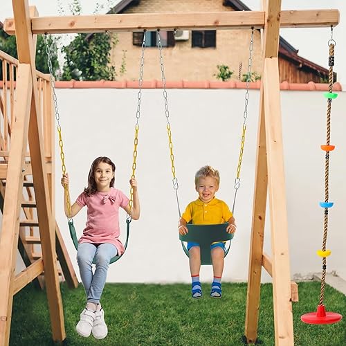 Miniatura 7 de Columpio para bebé al aire libre para niños, versátil cubo completo de respaldo alto para bebés y niños pequeños, emocionante asiento de columpio