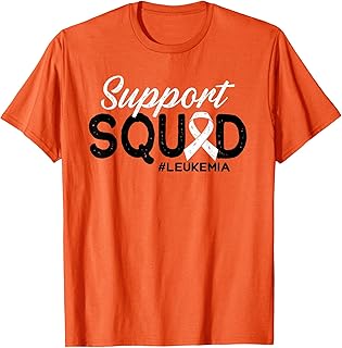 Support Squad Orange Ribbon for Blood Cancer Awareness Leukemia T-Shirt