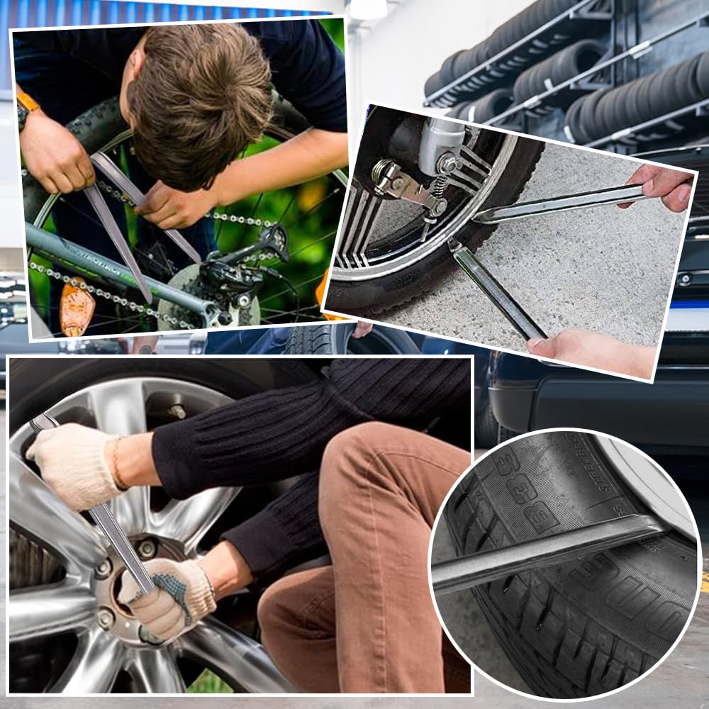 Kit Leve Smontagomme Per Moto E Bici - 3 Pezzi Con Protezioni Cerchio - Foto 3