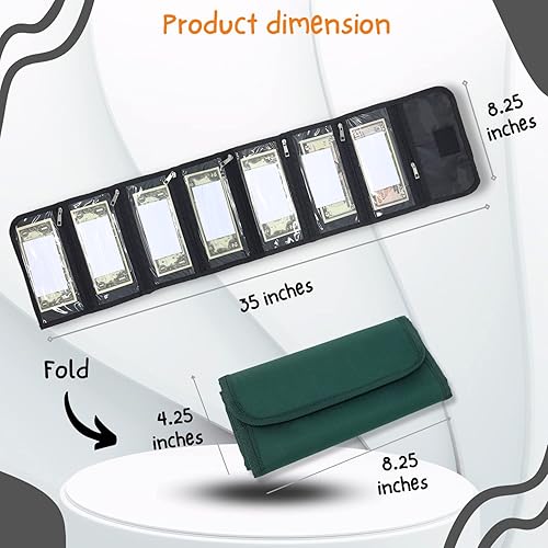 Miniatura 3 de GIDABRAND Organizador de dinero para dinero en efectivo, 7 ranuras con tarjeta en blanco, organizador de billetera para presupuestos, viajes,