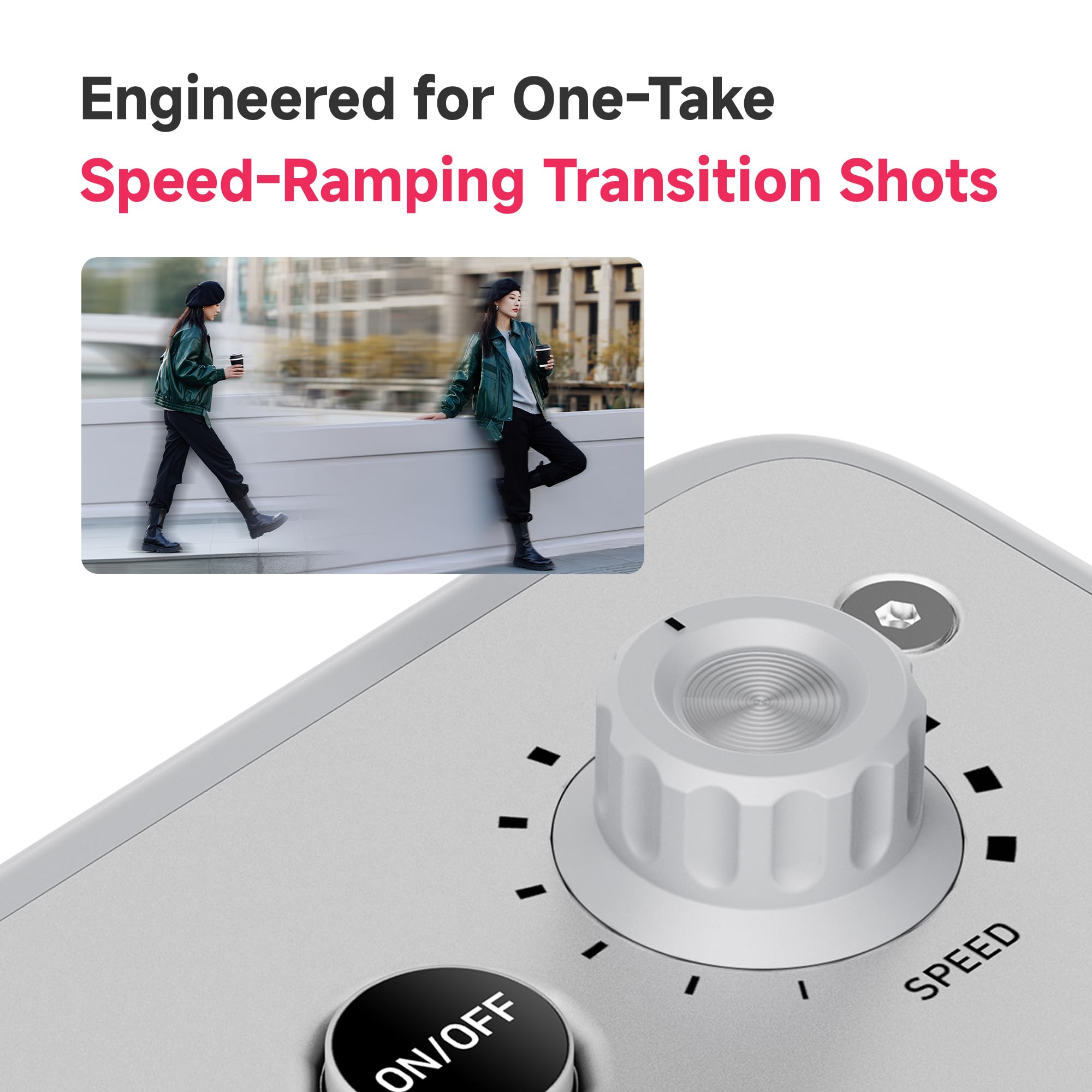 Zeapon EVO - Slider motorizzato panoramico rotante a 125°, potente motore silenzioso per carico utile da 2,5 a 5 kg, carrello scorrevole compatto leggero da 60 cm, con custodia per il trasporto