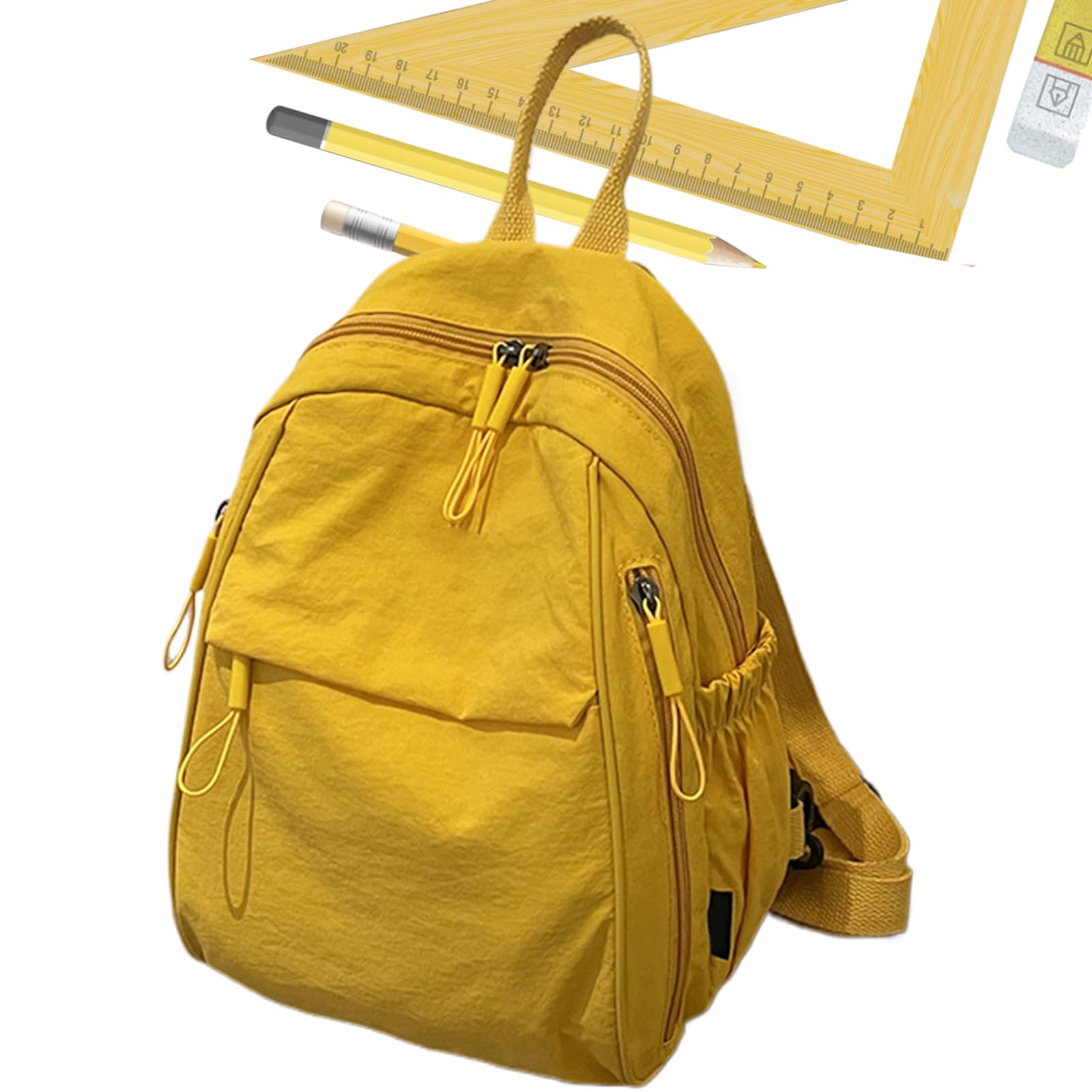 Mochila de cabina gris y amarilla con multibolsillos para viaje 8