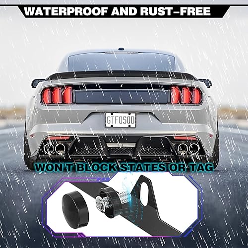 Miniatura 4 de Marcos de matrícula con la bandera estadounidense, paquete de 2 marcos de matrícula patrióticos negros de Estados Unidos, soporte de matrícula de