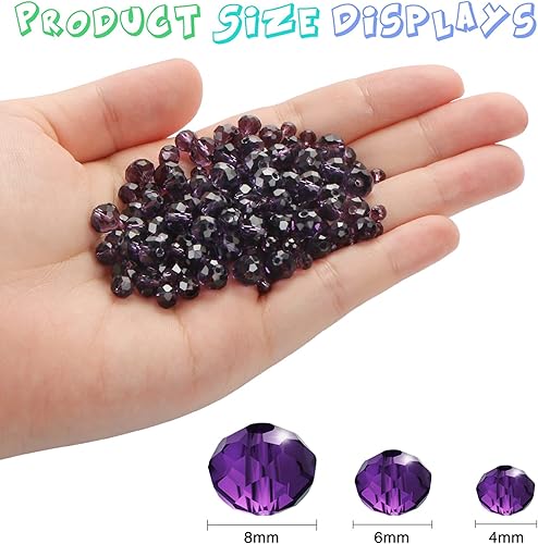 Miniatura 2 de 560 cuentas de cristal facetadas Rondelle, cuentas espaciadoras de cristal para manualidades, pulseras, dijes, campanillas de viento, 0.2360.315