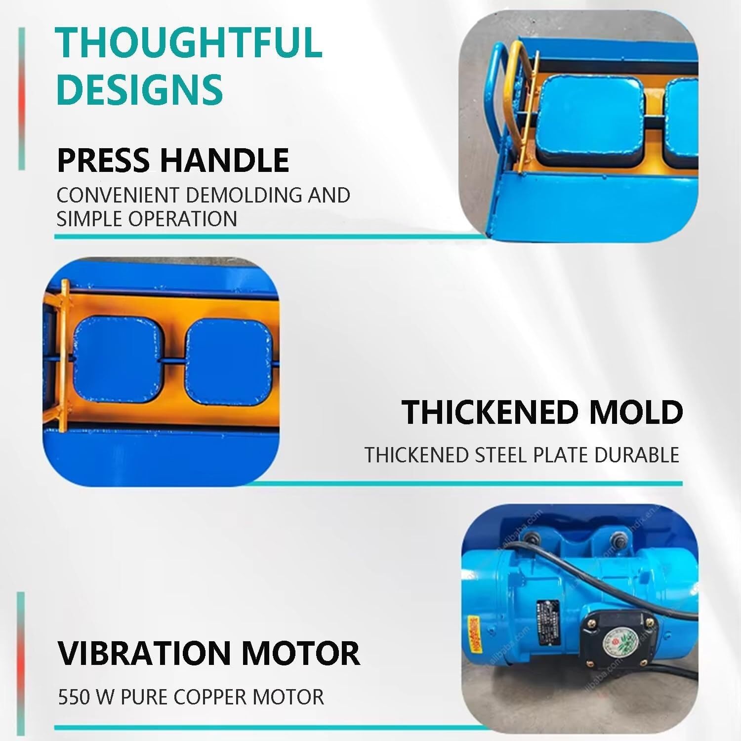 Máquina for fabricar bloques de hormigón, conformado rápido en 45 s, moldes múltiples opcionales, presión de 23 kN, frecuencia de vibración de 212 veces/min(H6)
