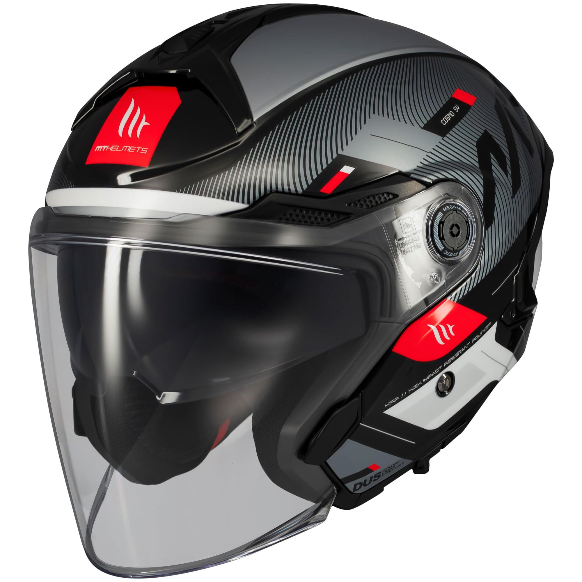 MT Helmets Cosmo SV - Casco Moto Jet Sport con visiera solare retrattile, schermo a rimozione rapida brevettato, interno lavabile e pronto per intercomunicatore UCS | Omologato ECE 22.06 & DOT