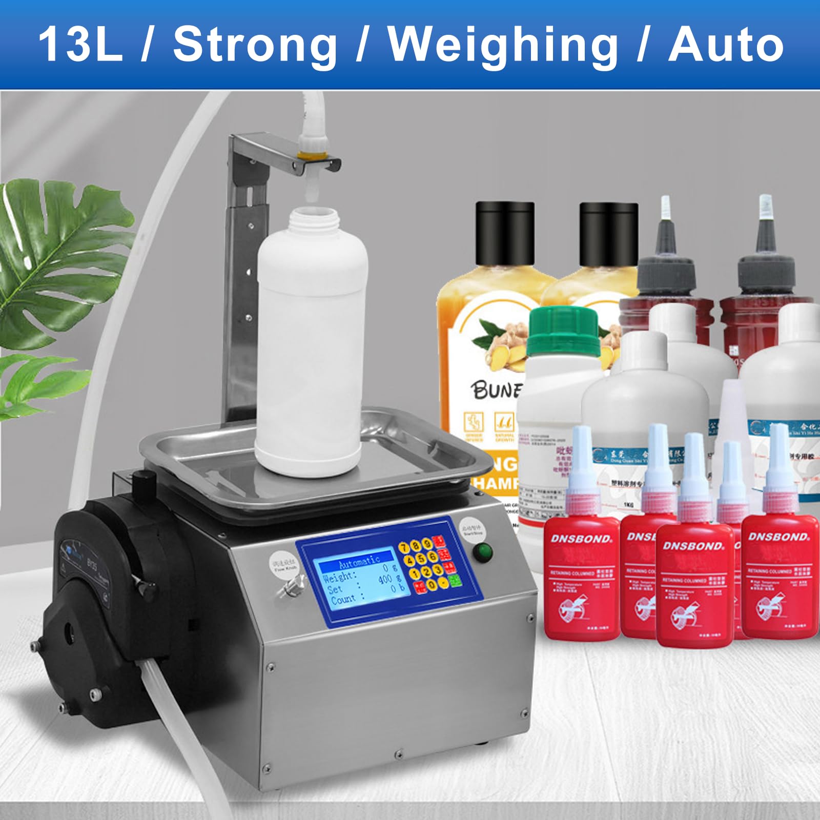 Riempitrice Automatica Di Liquidi Con Bilancia, Potente Pompa Peristaltica + Tubo in Silicone, Portata 13 Litri/Minuto, Quantificazione Precisa, Nessuna Perdita