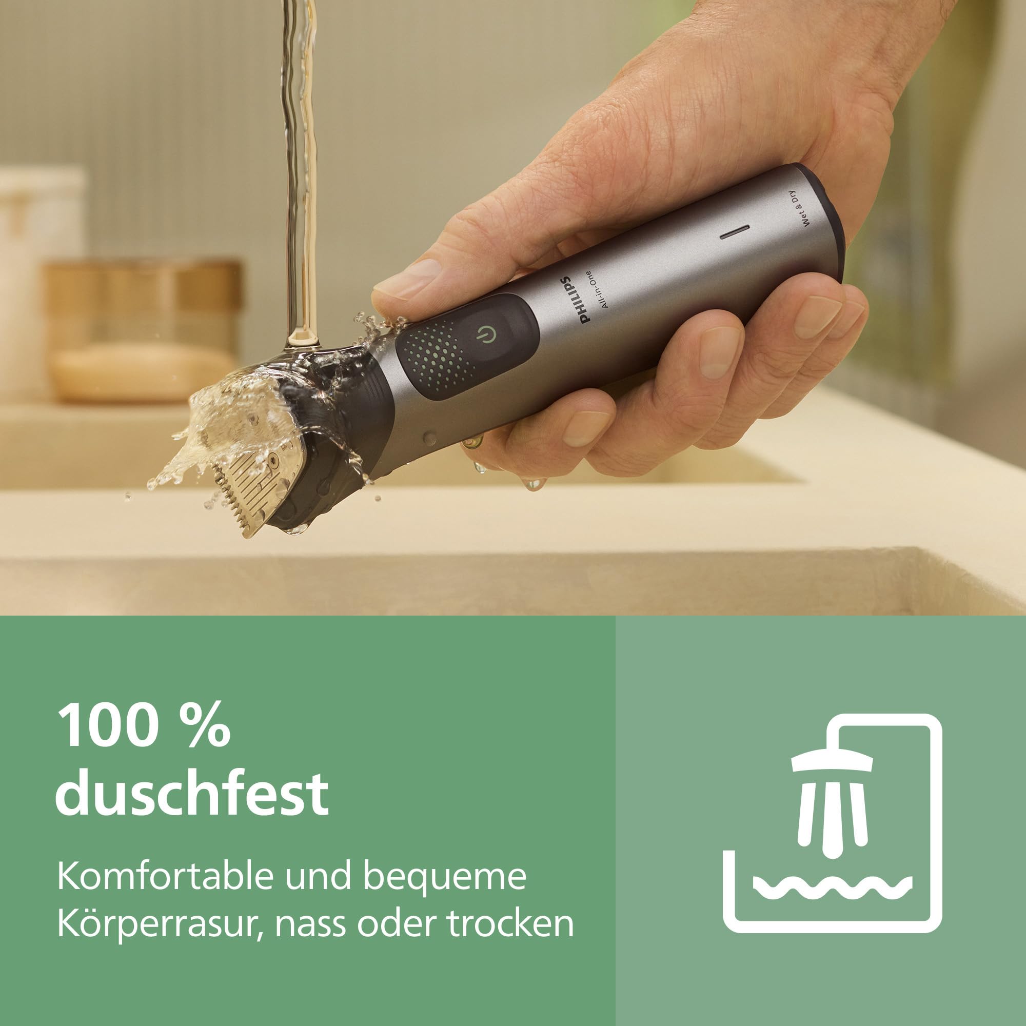 PHILIPS Multigroom Series 9000 All-in-One 19-teiliger Barttrimmer und Haarschneider + OneBlade-Trimmer - Komplettes Pflegeset für Gesicht, Kopf & Körper, 27 Längeneinstellungen (0,2-20 mm), MG9556/15