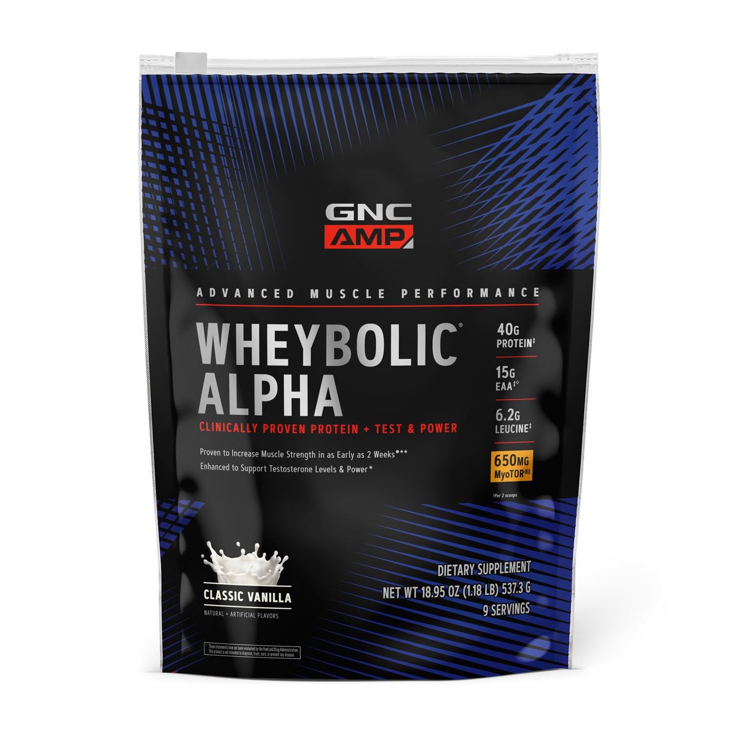 GNCAMP Wheybolic Alpha with MyoTor - Classic Vanilla (9 Servings)